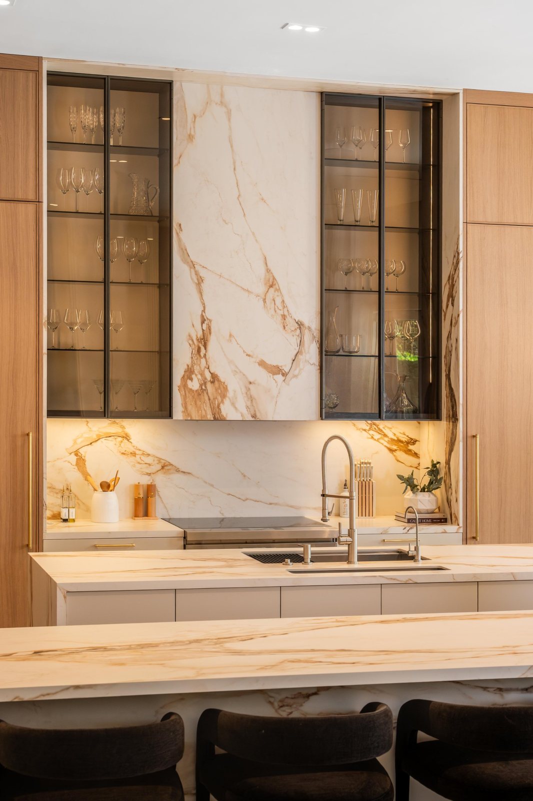 Marble and oak kitchen, photographed by Re-Capture